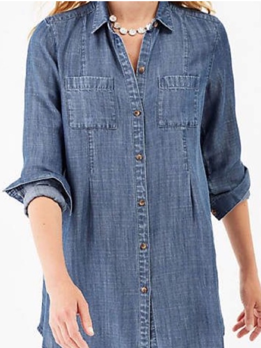 J. Jill Denim Button Up Top